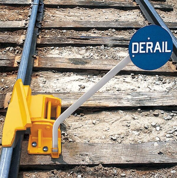 yellow derail equipment