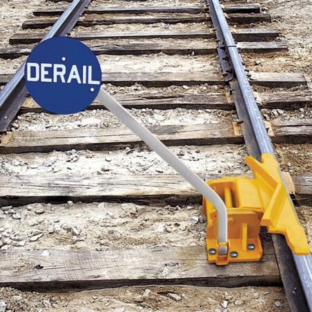 Two-Way Railroad Derails with Manual Sign Holder