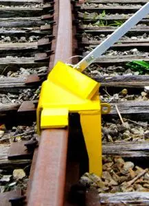 One-Way Portable Derails Left or Right with Sign Holder