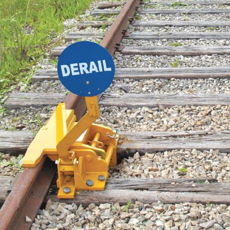 Heavy Duty One-Way Railroad Derails with Pop Up Sign Holder