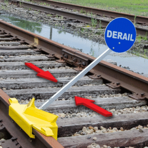 Portable Two-Way Railroad Derails with Sign Holder