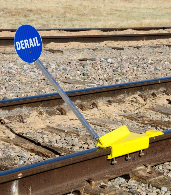 One-Way Portable Derails Left or Right with Sign Holder